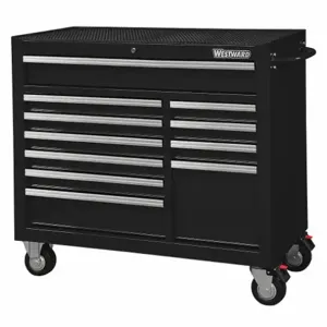 WESTWARD 32H856 Rolling Cabinet 42 x 18-1/2 x 39-13/16 Black | AC6ACN