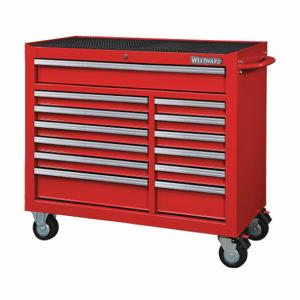 WESTWARD 32H891 Rolling Cabinet 42 x 18-1/2 x 39-13/16 Red | AC6ADE