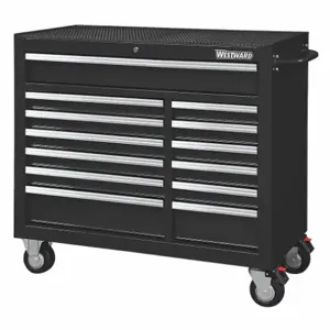 WESTWARD 32H892 Rolling Cabinet 42 x 18-1/2 x 39-13/16 Black | AC6ADF