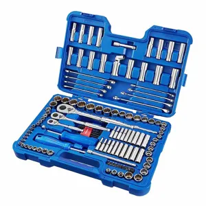 WESTWARD 33HD78 Socket Wrench Set, 1/4-3/8-1/2 Inch Drive Size, 128 Pieces, 12-Point, 6-Point | CJ3LXW