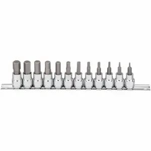 WESTWARD 33HD80 Socket Bit Set, 3/8 Inch Drive Size, 12 Pieces, 2 To 12mm Tip Sizes, Metric | CJ3LTL