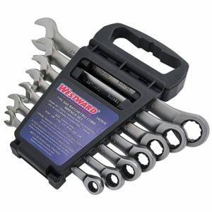 WESTWARD 34D938 Combination Wrench Set, Alloy Steel, Satin, 7 Tools | CU9ZQZ