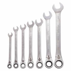 WESTWARD 34D991 Combination Wrench Set, Alloy Steel, Satin, 7 Tools | CU9ZQY