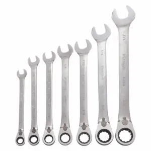 WESTWARD 34D991 Combination Wrench Set, Alloy Steel, Satin, 7 Tools | CU9ZQY