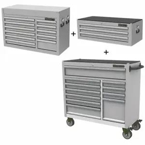 WESTWARD 361LN0 Rolling Cabinet Kit, Unfinished Gray, 45 1/4 in W x 18 7/8 in D x 81 3/8 in H | CV2AQH