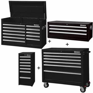 WESTWARD 361LN8 Rolling Cabinet Kit, Powder Coated Black, 57 1/2 in W x 19 in D x 82 3/4 in H | CV2APN