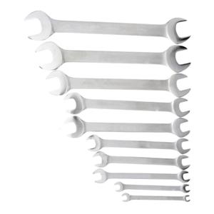 WESTWARD 36A314 Open End Wrench Set, Satin, 10 Tools, 1/4 Inch to 1 1/8 Inch Range of Head Size | CU9YET