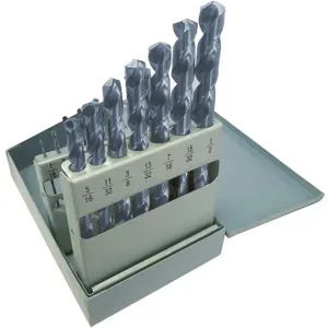 WESTWARD 401J91 Jobber Drill Bit Set, High Speed Steel, 15 Pieces | AX3MUC