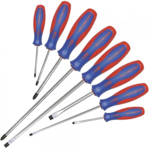 WESTWARD 401L79 Slotted Screwdriver Set, Phillips Drive, Cabinet Tip, 8 Pieces | AX3LZY