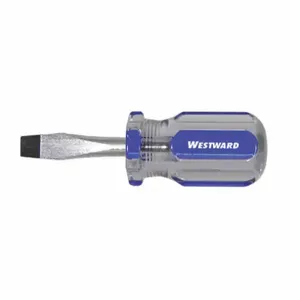 WESTWARD 401L99 General Purpose Slotted Screwdriver, 1/4 Inch Tip Size, 3 1/2 Inch Overall Length | CU9ZYW