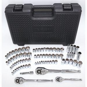 WESTWARD 40JD40 Socket Wrench Set, 1/4-3/8-1/2 Inch Drive Size, 82 Pieces, 6-Point, 12-Point | CJ3LXZ
