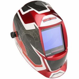 WESTWARD 44R229 Auto Dark Welding Helmet 6 To 9 And 9 To 13 Red/black | AD4YNF