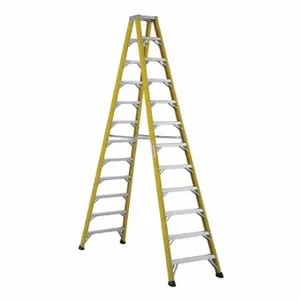 WESTWARD 44YY24 Twin Stepladder, 12 ft Lengthadder Height, 11 Steps, 375 lb, 98 1/2 Inch Size Base Spread | CV2APD