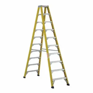 WESTWARD 44YY42 Twin Stepladder, 10 ft Lengthadder Height, 9 Steps, 375 lb, 82 7/8 Inch Size Base Spread | CV2APC