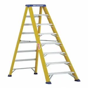 WESTWARD 44YY47 Fiberglass Stepladder, 8 Ft. Length, 375 Lbs. Load Capacity | CH6JXC