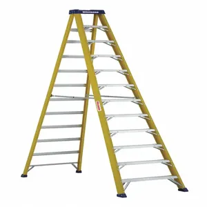 WESTWARD 44YY50 Fiberglass Stepladder, 12 Ft. Length, 375 Lbs. Load Capacity | CH6JXF