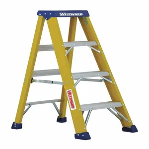 WESTWARD 44YY52 Fiberglass Stepladder, 4 Ft. 375 Lbs. Load Capacity | CH6JXG