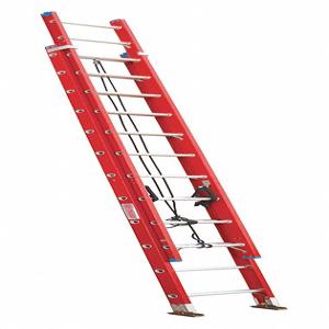 WESTWARD 44YY60 Fiberglass Extension Ladder, 24 Ft. Length, 300 Lbs. Load Capacity, 49.7 Lbs. Weight | CH6JXH