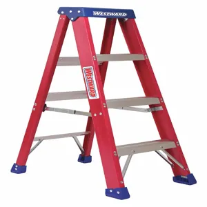 WESTWARD 44YY63 Fiberglass Stepladder, 4 Ft. 300 Lbs. Load Capacity | CH6JXJ