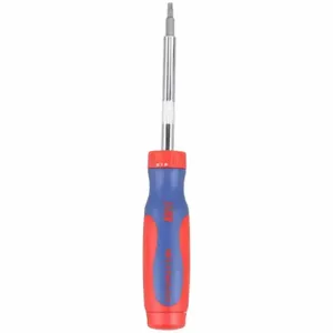 WESTWARD 453U43 Multi-Bit Screwdriver, 14 Tips, 9 3/4 Inch Overall Length, Ball Bearing, Non-Slip Grip | CU9YBM