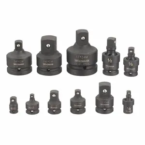 WESTWARD 45KG87 Impact Socket Adapter Set, 1/4, 3/8, 1/2, 3/4 And 1 Inch Input Drive, Black Oxide | CJ2PFE