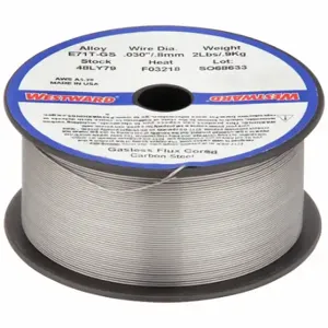 WESTWARD 48LY79 Flux-Cored Welding Wire, Carbon Steel, E71T-GS, 0.03 Inch, 2 lb, Steel Spool | CU9XDT