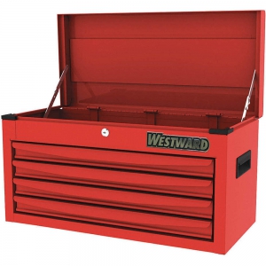 WESTWARD 48RJ69 Light Duty Chest, Red, 3 Drawers, Top, 13-5/8 Height | AX3MFM