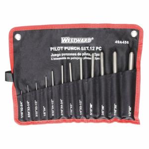 WESTWARD 49A456 Pilot Punch Set Alloy Steel 12 Pc | AD6RBD