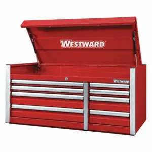 WESTWARD 49NR86 Top Chest, PoWidther Coated Red, 54 Inch W x 25 3/4 Inch D x 24 3/4 Inch H, Red, 8 Drawers | CV2ATQ