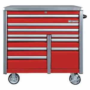 WESTWARD 49NR88 Rolling Tool Cabinet, Matte Red, 42 Inch Width X 25 45/64 Inch Depth X 48 3/4 Inch Height | CU9ZXW