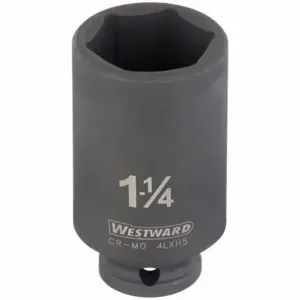 WESTWARD 4LXH5 Impact Socket 1/2 Inch Drive 1-1/4in 6pts | AD8RKG