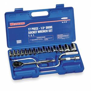 WESTWARD 4PL90 Socket Wrench Set, 3/8 Inch To 1 1/8 Inch Socket Range, 1/2 Inch Drive, Drive Type Hand | CH6KDG