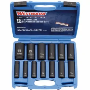 WESTWARD 4PRG3 Impact Socket Set 1/2 Drive 13 Pc | AD9DMY