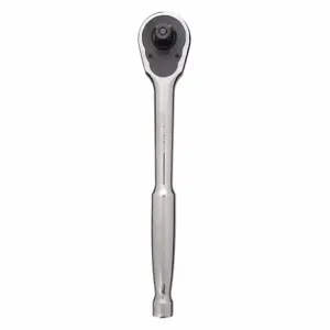 WESTWARD 4YP75 Hand Ratchet, Pear, Reversing, 10 Inch Overall Length, Chrome, 5 Deg Min Arc Swing, Std | CU9ZWA