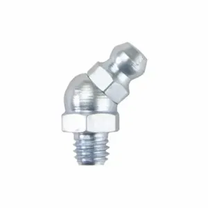 WESTWARD 52NZ53 Standard Grease Fitting, M6 x 1 Size, 45 Deg. Bend, Zinc-Plated Steel, Pack Of 10 | CH6KFA