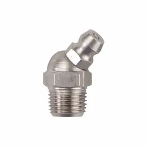 WESTWARD 52PA07 Grease Fitting, 1/8 27 Fitting Thread Size, 45 Deg Fitting Head Angle, PTF, 10 PK | CU9XUK