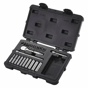 WESTWARD 53PN23 Socket Wrench Set, 1/4 Inch Drive Size, 23 Pieces, 5/32 to 1/2 Inch Size Range | CJ3LXY