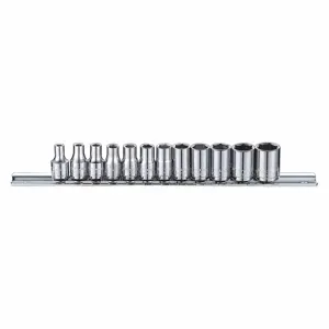 WESTWARD 53PN29 Socket Set, 1/4 Inch Drive Size, 12 Pieces, 3.5 To 12mm Size Range, 6-Point | CJ3LWL