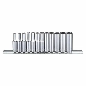 WESTWARD 53PN32 Socket Set, 1/4 Inch Drive Size, 12 Pieces, 3.5 To 12mm Size Range, 12-Point | CJ3LWM