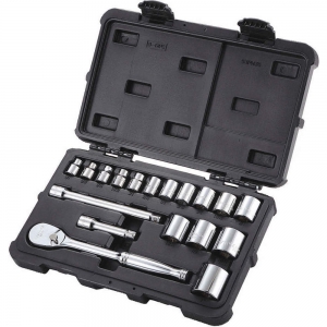 WESTWARD 53PN35 Chrome Socket Set, Drive Size 3/8, 18 Pieces | AX3MHA