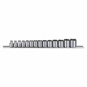 WESTWARD 53PN45 Socket Set, 3/8 Inch Drive Size, 14 Pieces, 6 To 19mm Size Range, 6-Point | CJ3LXB