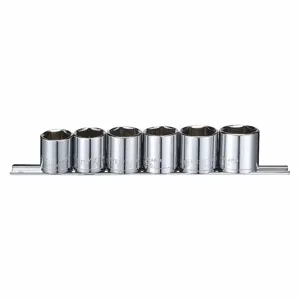 WESTWARD 53PN46 Socket Set, 3/8 Inch Drive Size, 6 Pieces, 20 To 25mm Size Range, 6-Point | CJ3LWQ