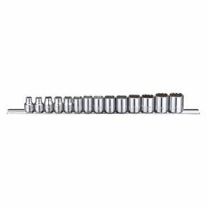 WESTWARD 53PN49 Socket Set, 3/8 Inch Drive Size, 14 Pieces, 6 To 19mm Size Range, 12-Point | CJ3LXF