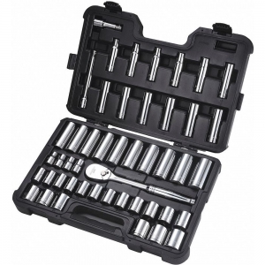 WESTWARD 53PN55 Socket Set, 1/2 Inch Drive, Metric, Chrome, Number of Pieces 47 | CD3QAT