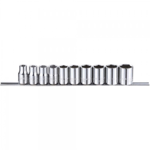 WESTWARD 53PN57 Chrome Socket Set, Drive Size 1/2, 10 Pieces | AX3MMQ