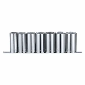 WESTWARD 53PN60 Socket Set, 1/2 Inch Drive Size, 7 Pieces, 1 3/8 To 1 Inch Size Range, 6-Point | CJ3LXE