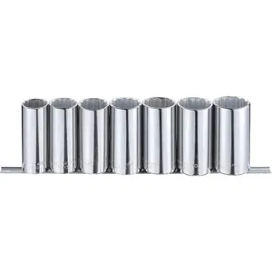 WESTWARD 53PN64 Chrome Socket Set, Drive Size 1/2, 7 Pieces | AX3MMR