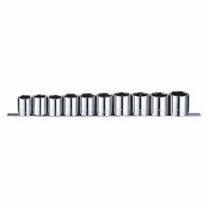 WESTWARD 53PN66 Socket Set, 1/2 Inch Drive Size, 10 Pieces, 22 To 32mm Size Range, 6-Point | CJ3LXD