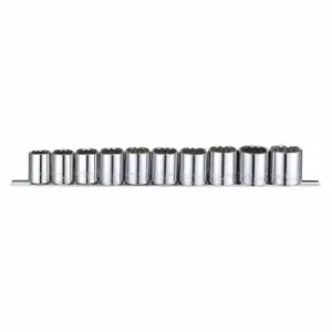 WESTWARD 53PN70 Socket Set, 1/2 Inch Drive Size, 10 Pieces, 22 mm To 32 mm Socket Size Range | CU9WJR