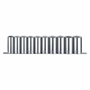 WESTWARD 53PN72 Socket Set, 1/2 Inch Drive Size, 10 Pieces, 22 To 32mm Size Range, 12-Point | CJ3LXM